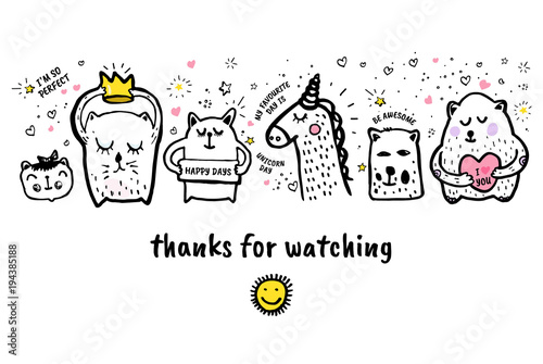 Vector illustration. Thanks for watching banner Video Blog Article
