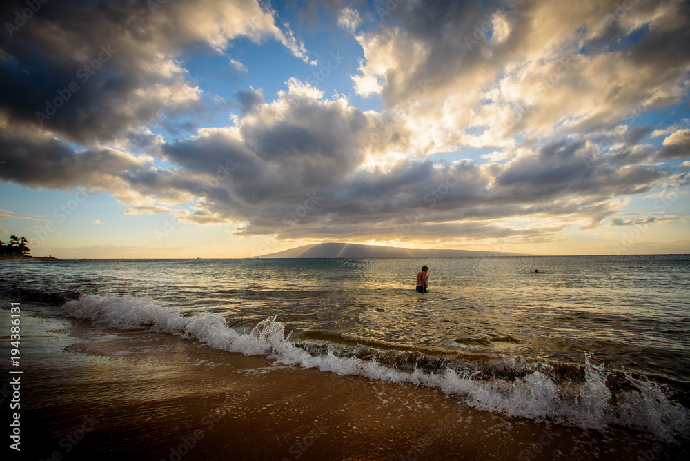 Maui Sunset Person foreground 
