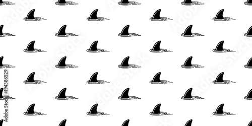 shark fin seamless pattern dolphin isolated vector whale sea ocean wave island beach wallpaper background