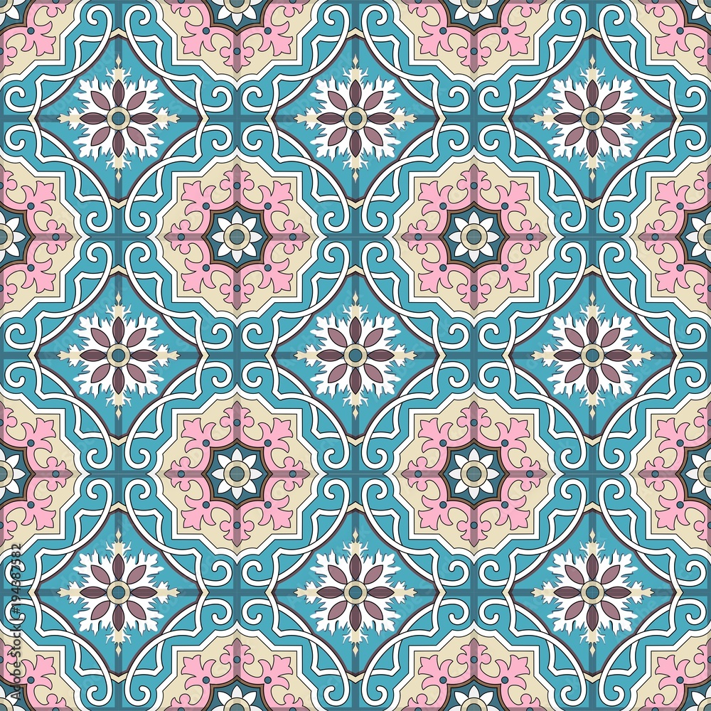 Fashionable pattern in the Arab style, seamless background, arabesque vector.