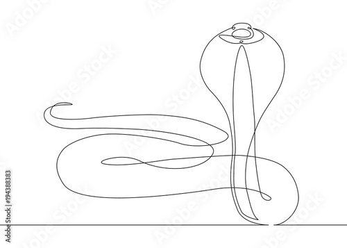 continuous line drawing snake cobra