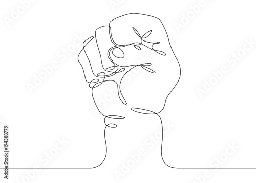 continuous line drawing Fist gesture