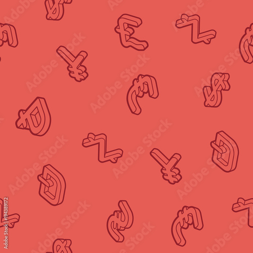 Currency outline isometric pattern