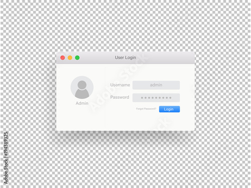 User interface login form templateVector Illustration
