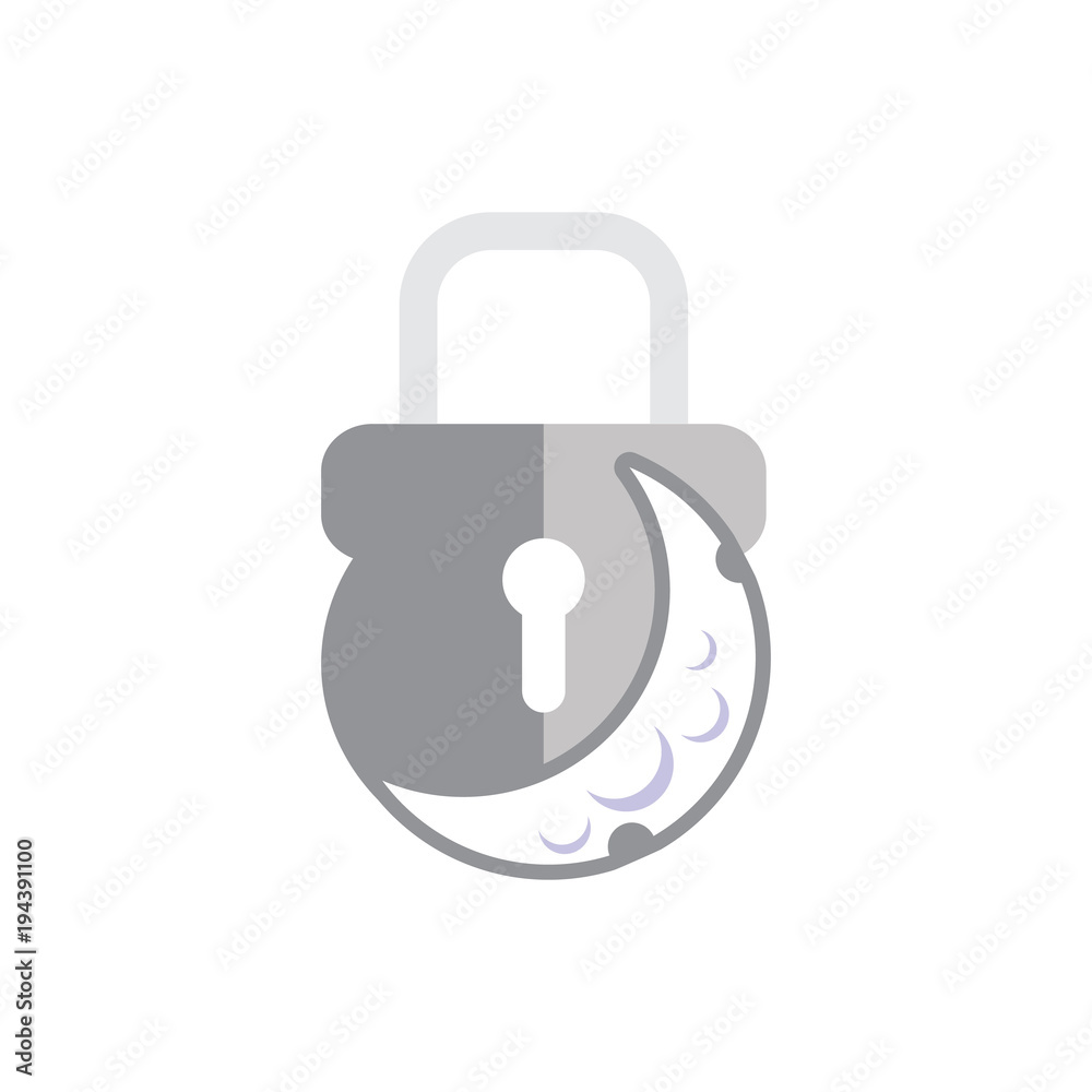 Moon Lock Logo Icon Design Moon Lock Logo Icon Design