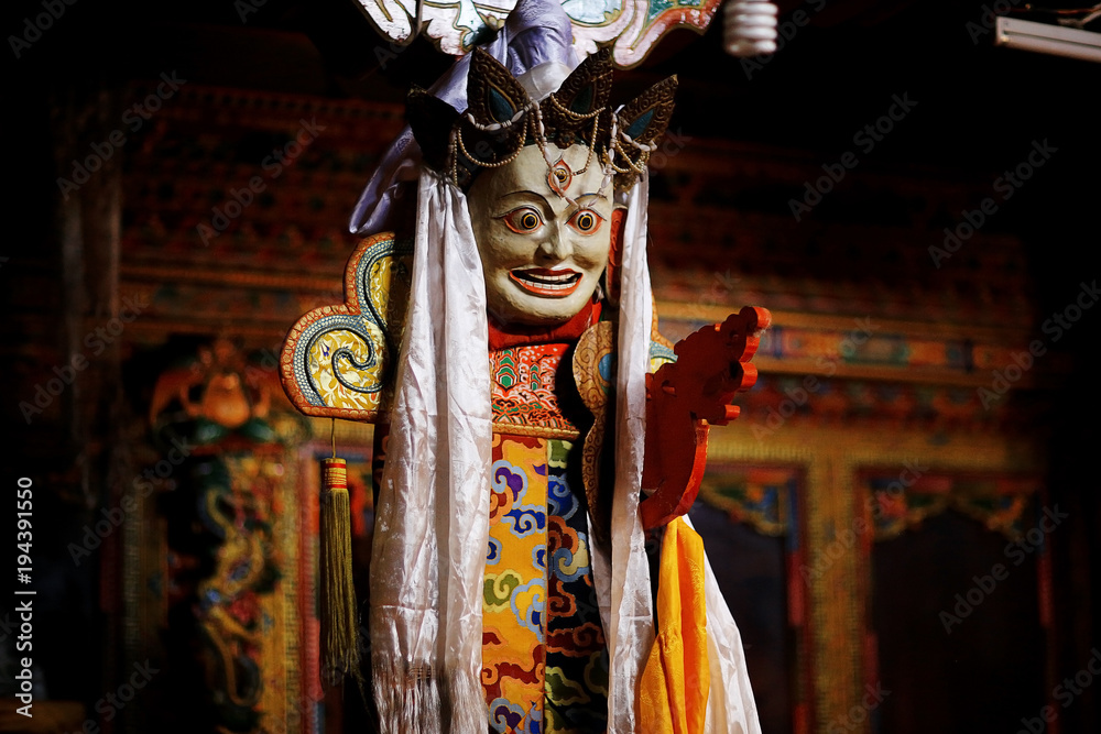 Buddhist religious symbols inscriptions in Tibet old runes Stock Photo ...