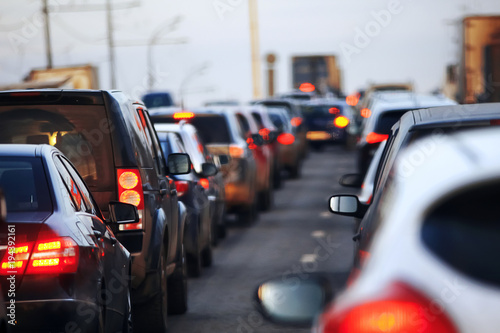 Evening traffic jam in the city