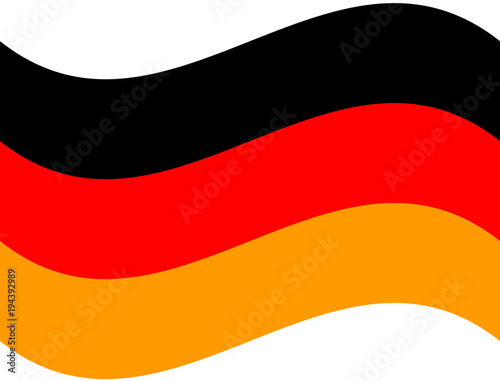 German Flag Waving Graphic with the black  red and gold colors