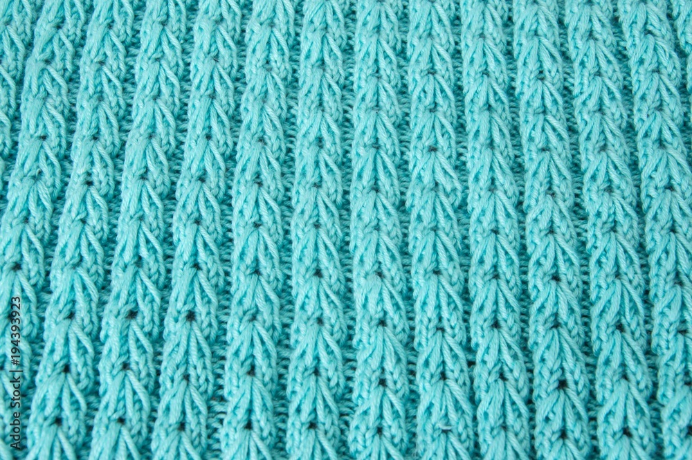 knitted pattern of blue thread knitted pattern of blue thread