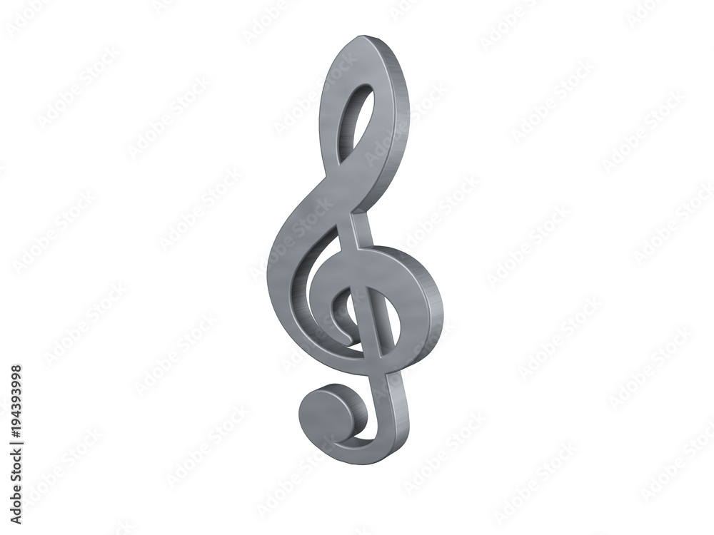 3d model - treble clef on white background 3d model - treble clef on white background