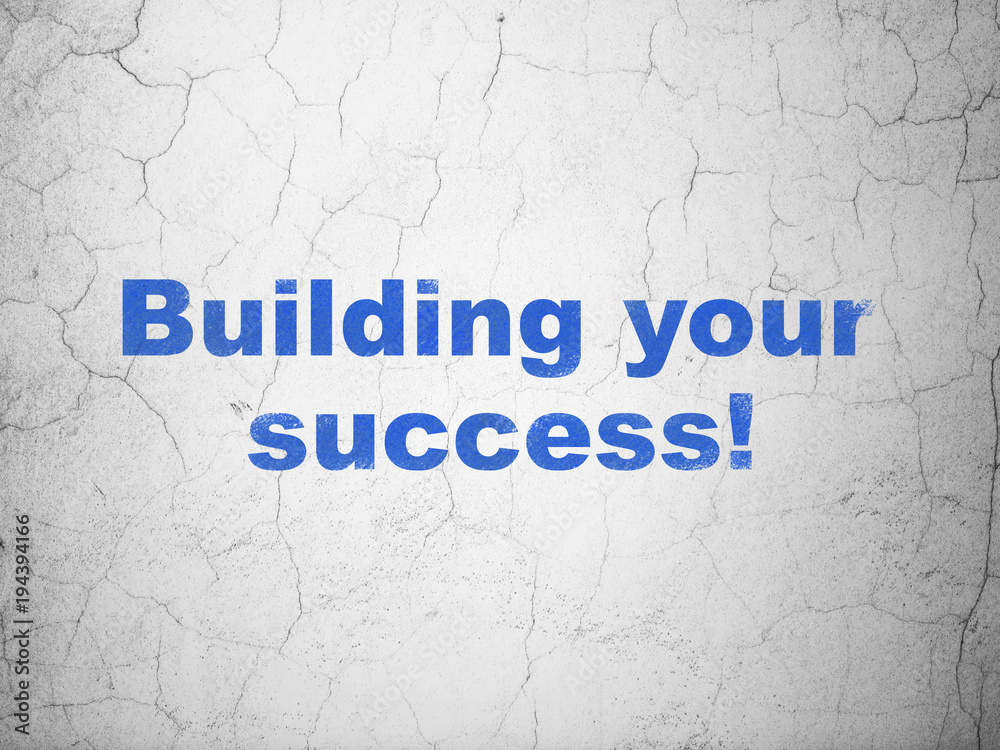 Business concept: Blue Building your Success! on textured concrete wall background Business concept: Blue Building your Success! on textured concrete wall background