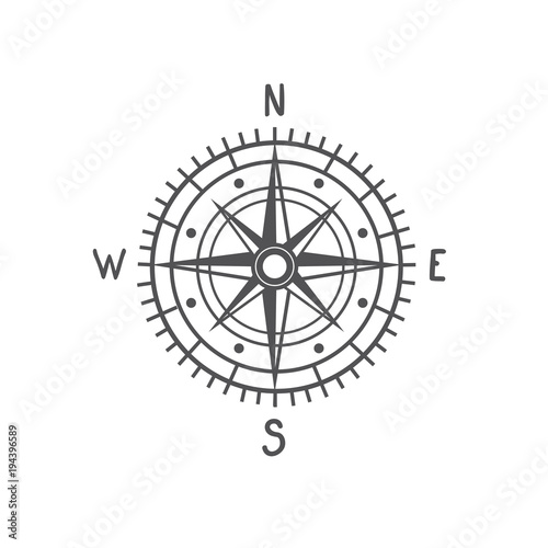 Compass icon. Illustration for travel