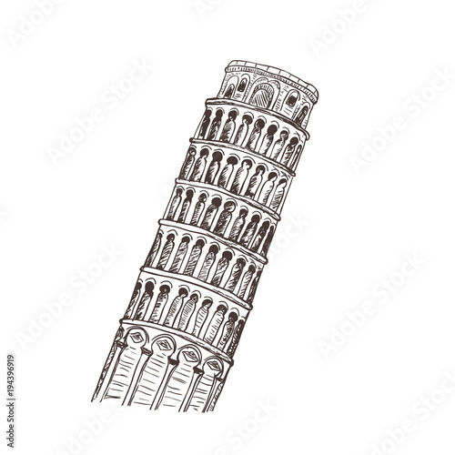 Pisa, sight of Italy. Sketch.