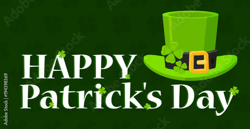 Happy Saint Patrick day banner in flat style vector