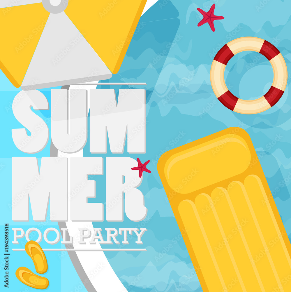 Summer pool. Flat Design Style. Summer pool. Flat Design Style.