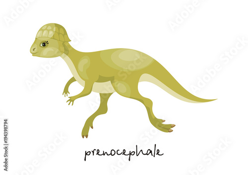 Colorful image of funny dinosaur in cartoon style isolated on a white background. Vector illustration.