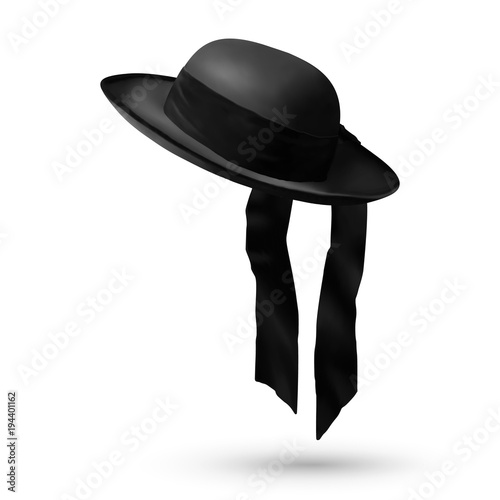 Black breton vector mens hat
