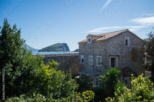 Budva Citadel with View onto Sveti Nikola Island and Old Town, Montenegro