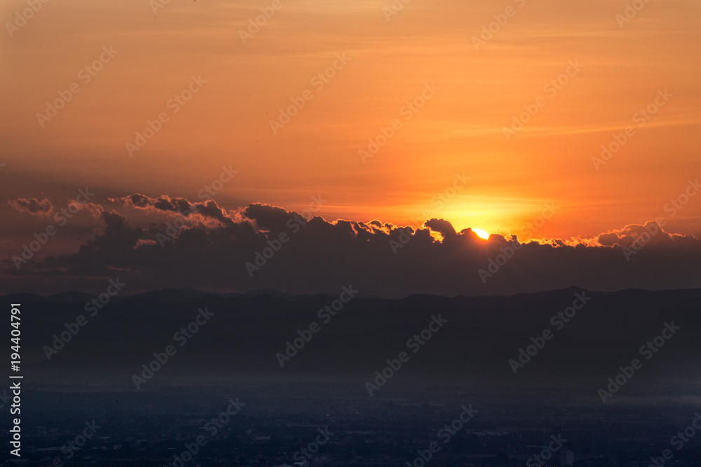 Sun rise in Chiang Mai