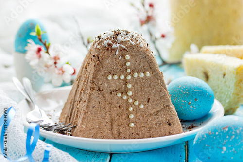 Russian orthodox easter quark dessert photo