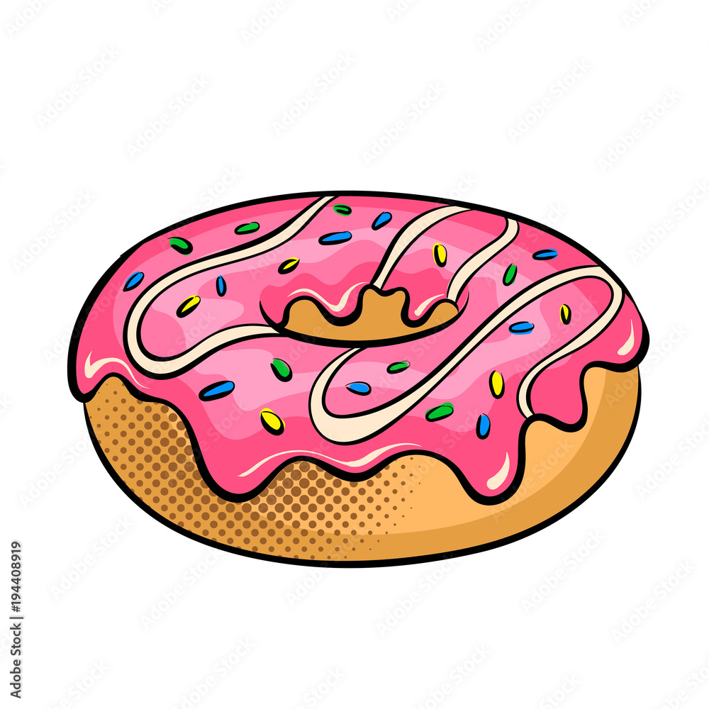 Donut pop art vector illustration