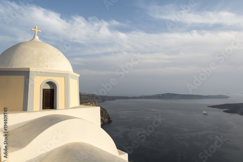 Whitewashed church at santorini island, Greece