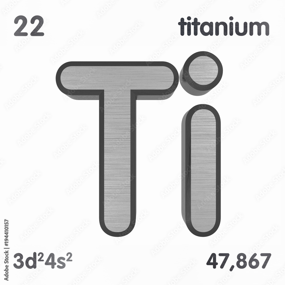 Titanium (Ti). Chemical element sign of periodic table of elements. 3D  rendering. Stock Illustration | Adobe Stock