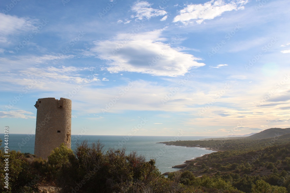 Torre al lado del Mediterraeo, Serra d'Irta, Castellón