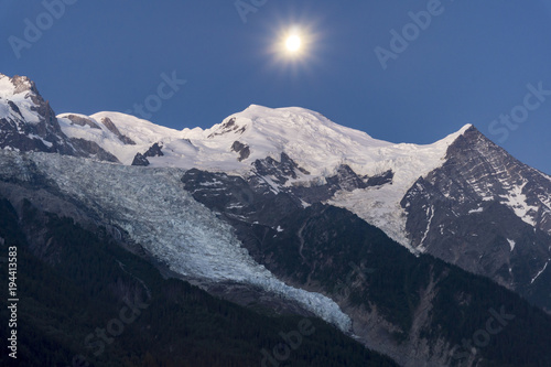 Mont Blanc by night in the moonlight. Alps. © Jacek Jacobi