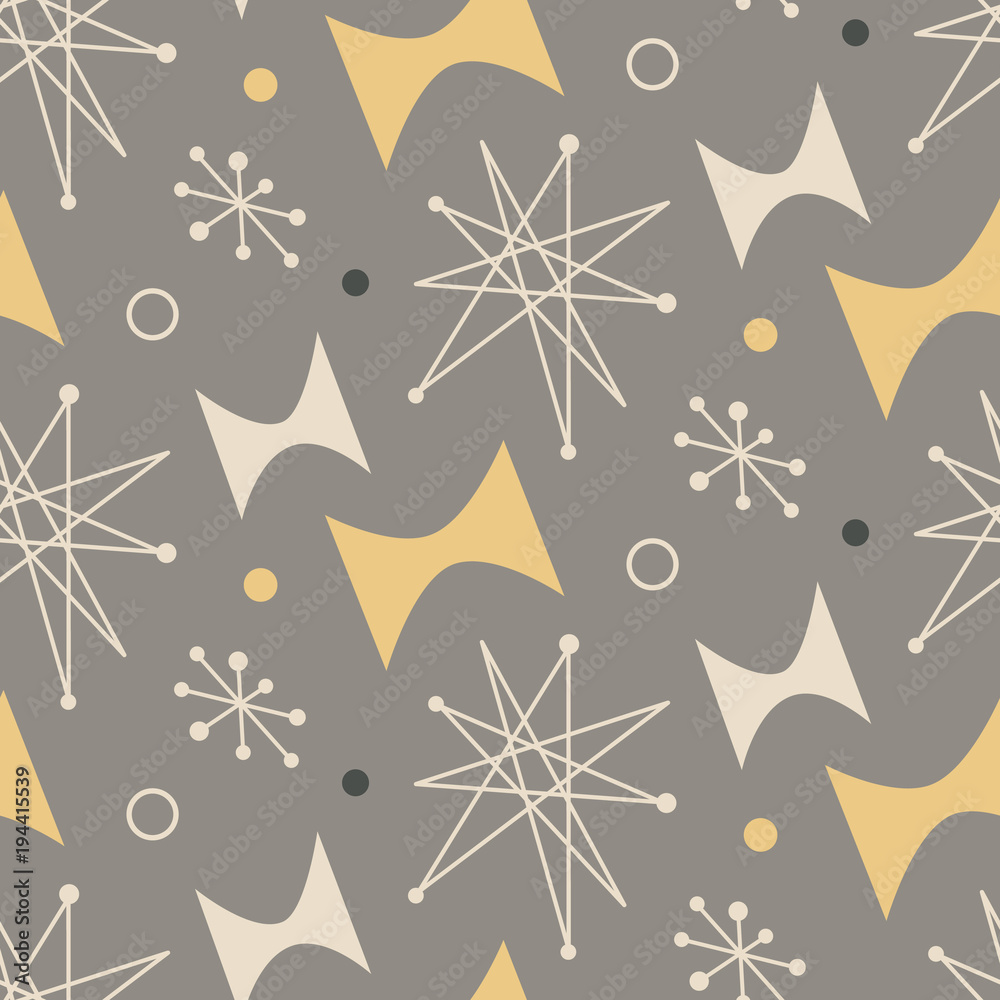 Mid century modern seamless pattern Stock Vector | Adobe Stock