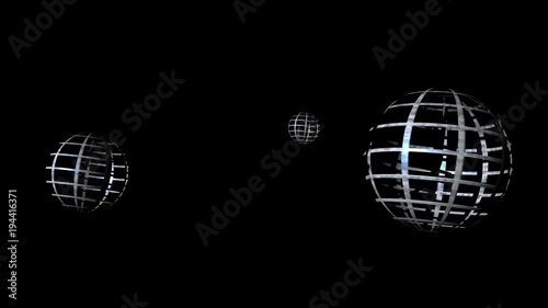 abstract spheres on the black background