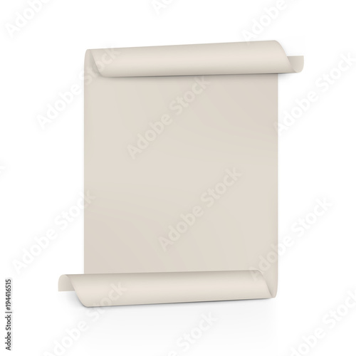 Clear Dark Paper Scroll. Sheet Roll On Both Sides