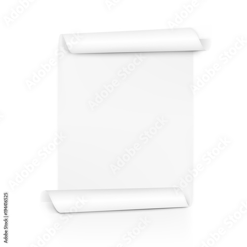 Clear White Paper Scroll. Sheet Roll On Both Sides