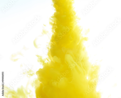 Yellow ink water swirl