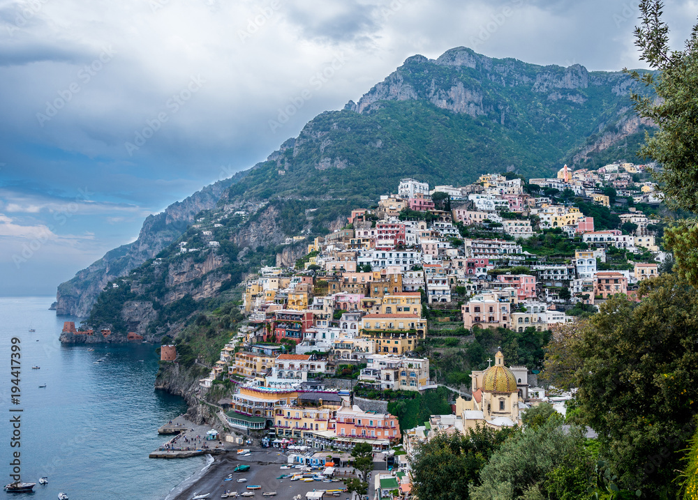 View of beautiful Positano village at Amalfi coast, Italy