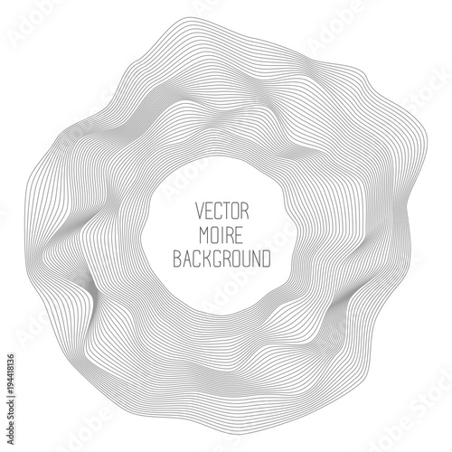 Jellyfish moire rippled frame with round, smooth curves. Meditative spirograph style background for wallpapers, copybook covers, music albums or other modern design purposes.