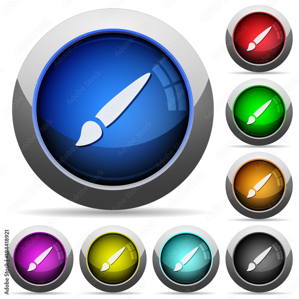 Brush round glossy buttons Brush round glossy buttons