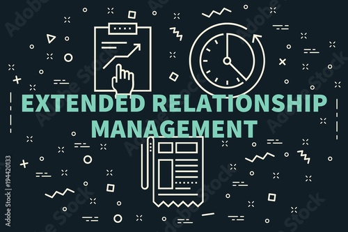 Conceptual business illustration with the words extended relationship management