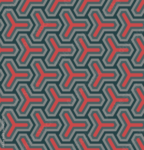 Geometric ornament based on a hexagonal grid