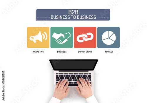 BUSINESSMAN WORKING ON B2B CONCEPT