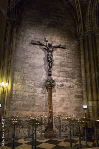 Christ on the cross in Notre Dame de Paris