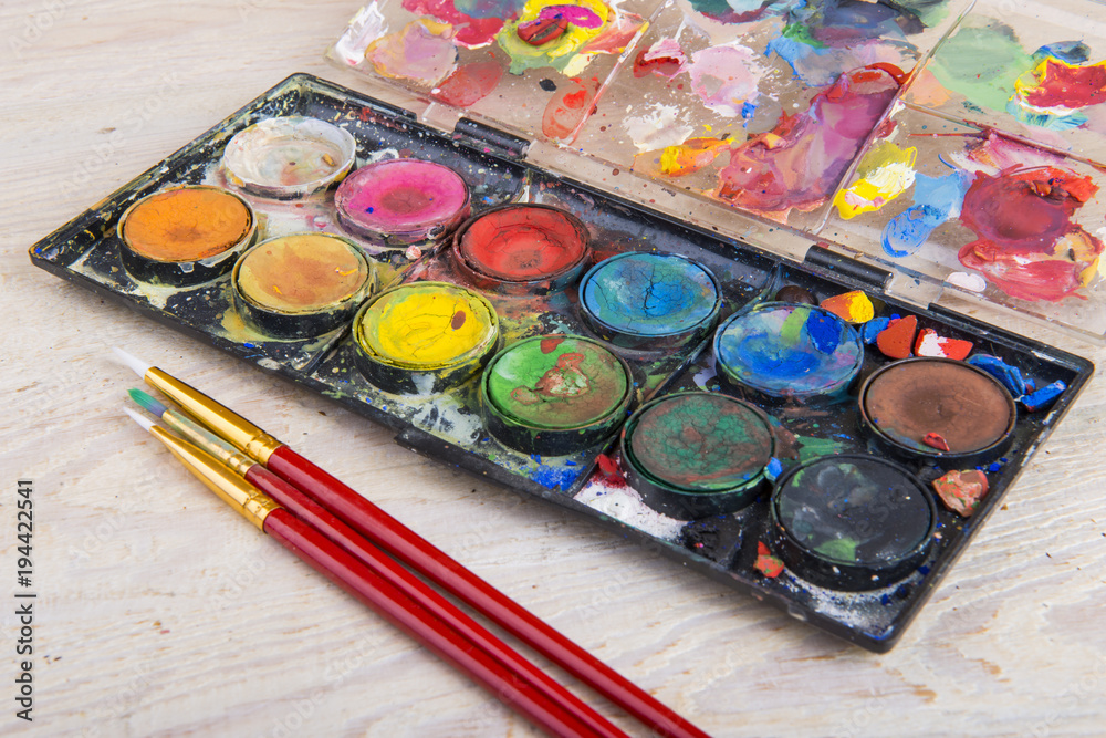 Set of messy watercolor paints Set of messy watercolor paints
