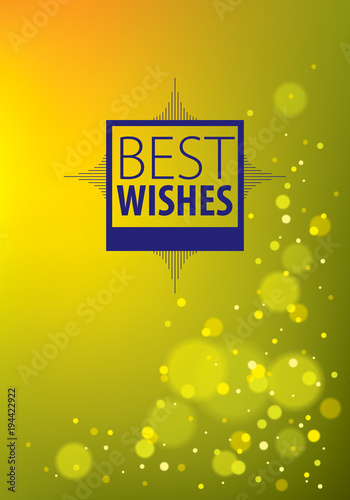 Happy Birthday beautiful greeting card vector design. Includes lettering composition placed over colorful blurred lights abstract background. A4 format with CMYK colors acceptable for print.