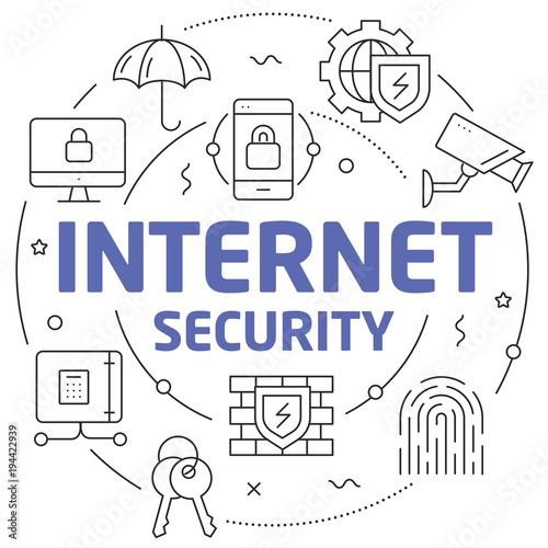 Wallpaper Mural Lines illustration internet security Torontodigital.ca