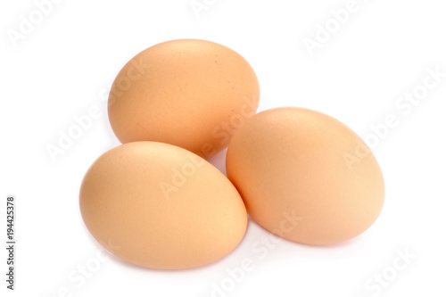 Three Brown Chicken Eggs