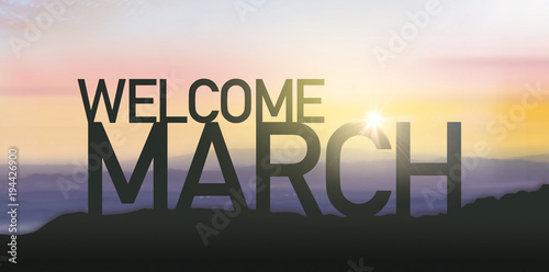 Silhouette March with sunrise.