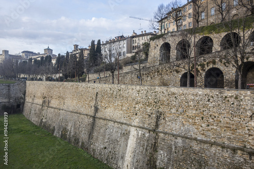  Ancient venetian walls, historic area Citta Alta of Bergamo,Lombardy,Italy.