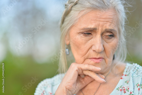 sad senior beautiful woman 