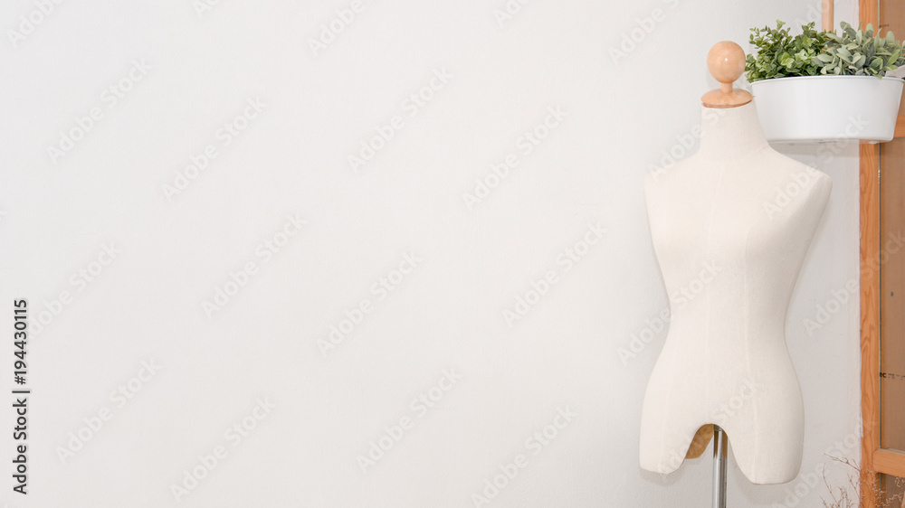 Fashion design woman mannequin in white room Fashion design woman mannequin in white room
