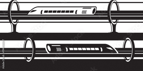 Hyperloop overground and underground trains - vector illustration photo